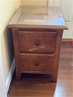 2 Drawer Foyer Chest with Glass Top Cover, By