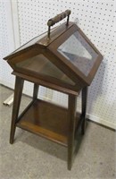 Unusual Bevelled Glass Sewing Stand