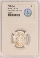 Valerian AR Double Denarius Ancient Roman Coin