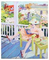 JAMES MITCHELL "CHARLESTON PORCH" PAINTING