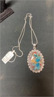Copper Turquoise pendant & chain German