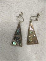 MEXICAN STERLING SILVER ABALONE SCEW ON EARRINGS2