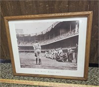 Framed Babe Ruth Picture- The Babe Bows Out-