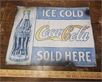 Metal Coca-Cola Sign- Reproduction- See Pictures