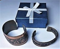 Two Copper Cuff Bracelets