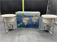2 ceramic butter warmers