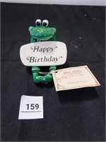 vintage Janise Hester Signed Frog Happy Birthday
