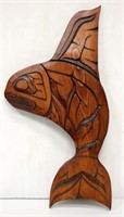 Whale Hand Carved Salish Art by Rodney 1st Nation