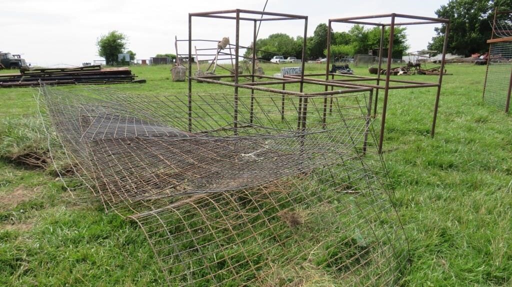 pipe frames(2) 8"x6'/metal fencing(4'x12')