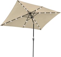 Yescom 10x6.5ft Solar LED Patio Umbrella