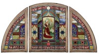 3 Part Leaded & Stained Glass Transom Window