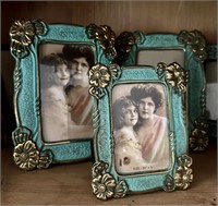 Heavy Gold & Turquoise  Plaster Pictures Frames 3