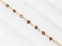 10K Yellow Gold Champagne Diamond Bracelet