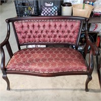 antique mohogany bench and rocker