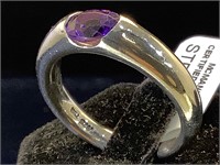 Sterling & Amethyst ring, size 11