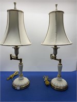 Pair of Lenox Quoizel Porcelain and Brass