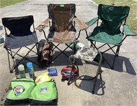 Camping chairs and supplies