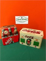 Coca Cola Metal Card Collection & Unopened Tin