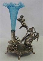 Blue Opal Fishnet Epergne Lily in Wilcox silver