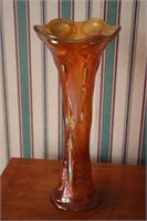 Imperial Glass beaded Bullseye marigold Carnival