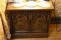 Ornate Carved Wood End Table/Night Stand