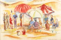 Betty Schultheis Beach Picnic Painting
