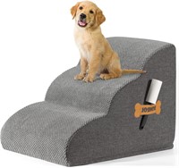 High Density Foam Dog Stairs  3-Tiers 3-Step-Grey