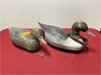 2 vintage plastic duck decoys