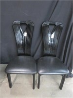 PR BLACK LACQUERED DINERS W/ BLACK LEATHER SEATS