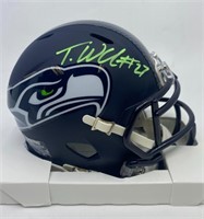 Autographed Tariq Woolen Seahawks Mini Helmet