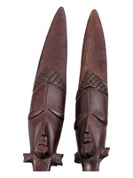 2 African Hand Carved Kenyan Ceremonial Spears