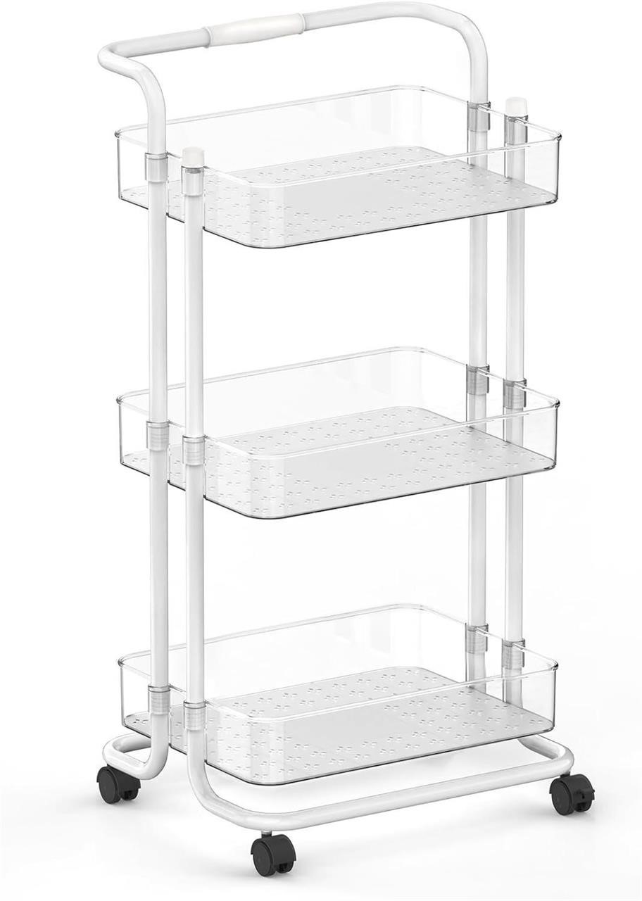 3-Tier Rolling Cart,Small Rolling Snack Cart
