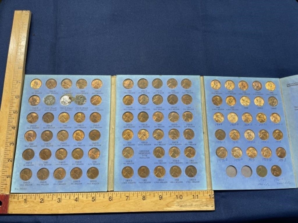 1941 to 1970’s Lincoln cent coin folder almost