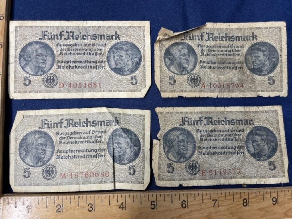 Circa World War 2 Germany paper money 40’s