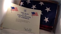 United States of America flag with certificate