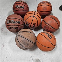 (6) Basketballs Spalding Wilson W/ Mesh Bag