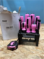 New luchamp 21 piece pink tool set