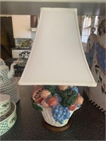 Lamp with fruit basket base