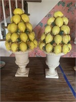 Pair of stacked lemons topiary - heavy