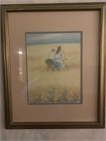 Framed print of girls riding bicycles