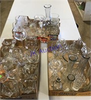 3 flats of glassware