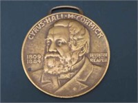 Cyrus Hall McCormick Inventor of Reaper Watch FOB