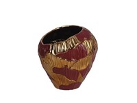 Coutoured Copper & Burgundy Medium Vase