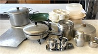 Electric Skillet, Pot, Pans, Tupperware, and More