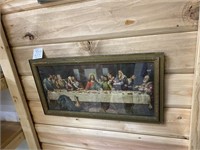 ANTIQUE FRAMED PICTURE "THE LAST SUPPER"