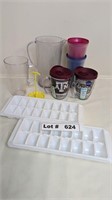 ICE TRAYS, INSULATED MUGS AND GLASSES, AND PITCHER