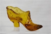 Early Pressed Glass Amber Shoes
