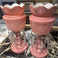 pair lustter opaline rose