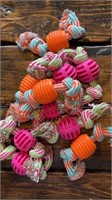 10 Pack Puppy Teething Rubber Ball w Rope Toy