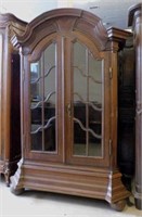 Beautiful Flemish Arch Top Oak Display Cabinet.